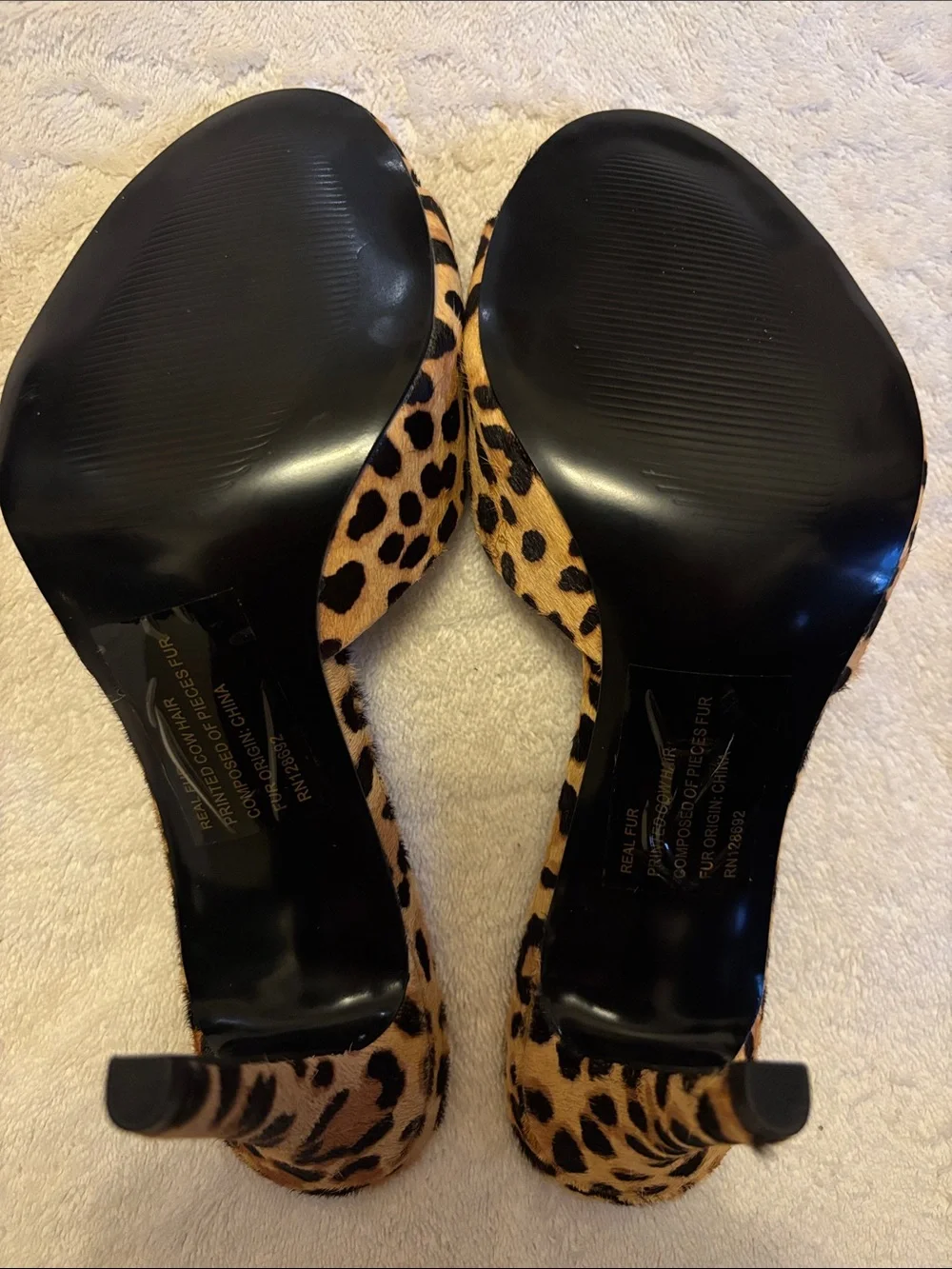 Steve Madden Stiletto Sandals Leopard-print Cow Hair Sz 8 NWOT